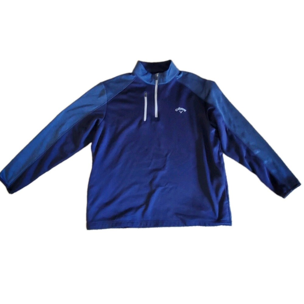 Callaway Mens Large Swing Tech Lightweight 1/4 Zip Golf Pullover Peacock Blue